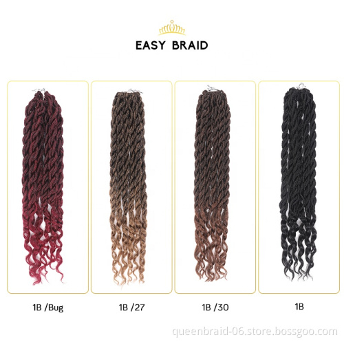 24strands 20" Ombre Color Synthetic Braiding Hair Extention Crochet Braids Hair Synthetic Faux Locs Crochet Braids Hair